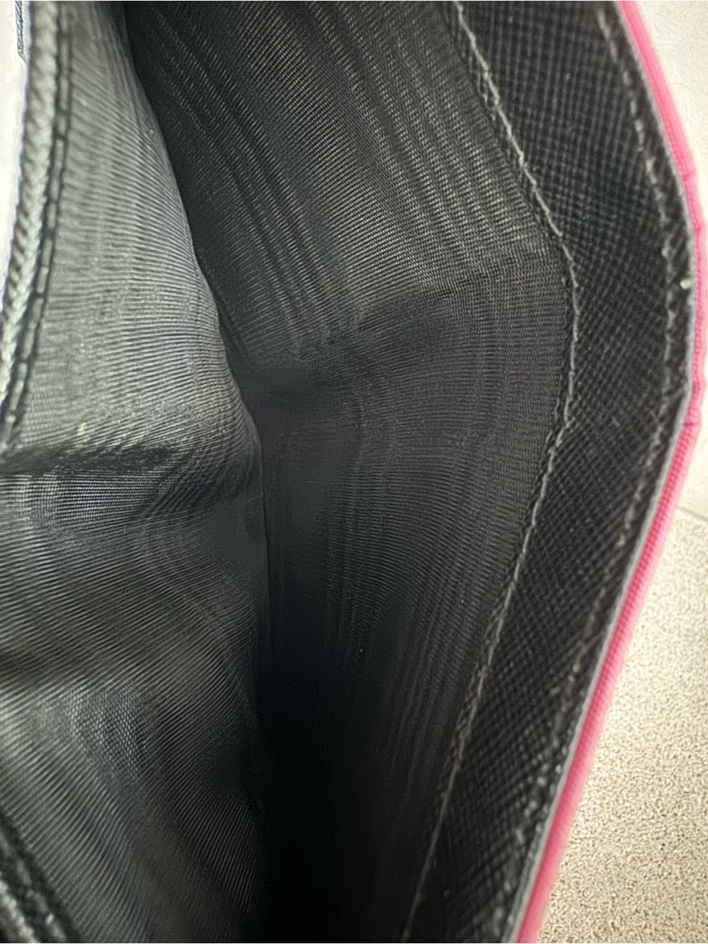 PRADA Pink Tessuto Nylon & Saffiano Leather Compact Bifold Wallet Milano - Picture 8 of 9